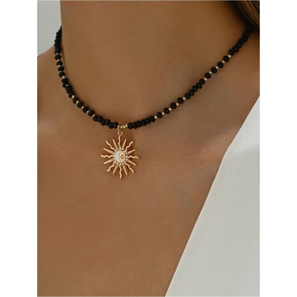 Boho sun necklace #2647